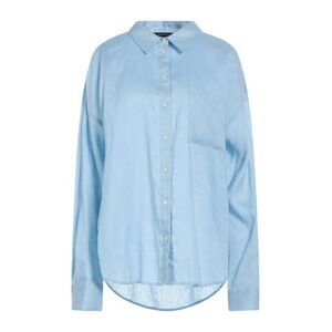 Armani Exchange Woman Shirt Sky blue Size XL Linen  - Blue - Size: XL - female