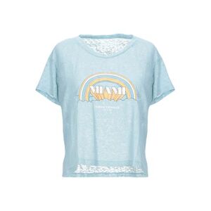 Armani Exchange Woman T-shirt Sky blue Size XS Cotton, Polyester  - Blue - Size: XS - female