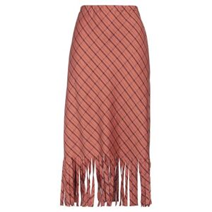 Alysi Woman Midi skirt Rust Size 4 Linen, Cotton, Elastane  - Red - Size: 4 - female