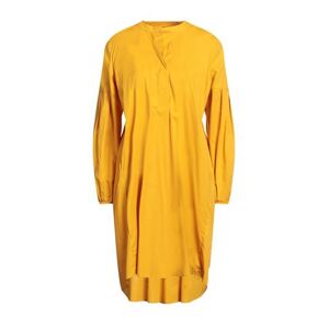 Alpha Studio Woman Midi dress Ocher Size 4 Cotton, Elastane  - Yellow - Size: 4 - female