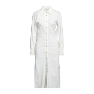 Alysi Woman Midi dress Off white Size 4 Linen, Viscose, Elastane  - Off white - Size: 4 - female