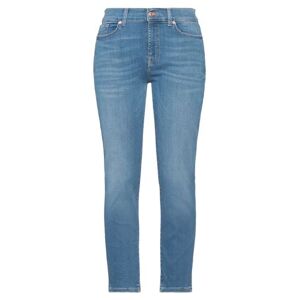 7 For All Mankind Woman Denim pants Blue Size 23 Cotton, Polyester, Elastane  - Blue - Size: 23 - female