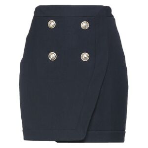 Balmain Woman Mini skirt Midnight blue Size 8 Viscose, Wool  - Blue - Size: 8 - female