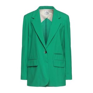 Alysi Woman Suit jacket Green Size 4 Virgin Wool, Lycra, Cotton  - Green - Size: 4 - female