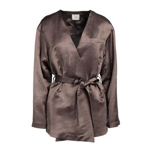 Alysi Woman Suit jacket Brown Size 2 Linen, Viscose  - Brown - Size: 2 - female