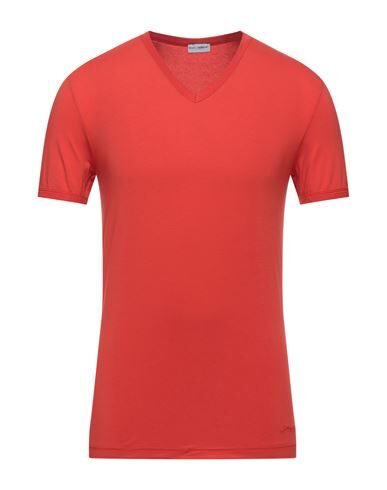 Dolce & Gabbana Underwear Man Undershirt Coral Size 32 Cotton, Elastane  - Red - Size: 32 - male