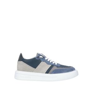 Baldinini Man Sneakers Slate blue Size 11 Soft Leather  - Blue - Size: 11 - male