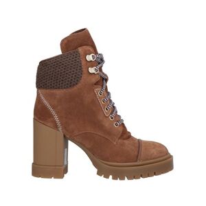 Baldinini Woman Ankle boots Camel Size 7.5 Soft Leather, Textile fibers  - Beige - Size: 7.5 - female