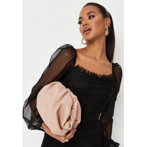 Missguided Nude Large Faux Leather Pouch Bag  - Nude - Size: One Size