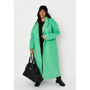 Missguided Plus Size Bright Green Oversized Formal Coat  - Green - Size: US 16