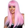 Leg Avenue Pink Straight Long Wig With Fringe