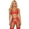 Mapale Sweetheart Red Lace Bra Set