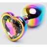 NSNovelties Rear Assets Small Jeweled Rainbow Heart Aluminum Butt Plug 2 Inch