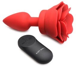 XR Brands,Booty Sparks Booty Sparks Vibrating Rose Anal Plug with Remote Control