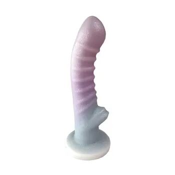 Hott Products Cotton Candy Powder Puff 6.6" Silicone Dildo