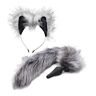 XR Brands,Tailz Tailz Grey Wolf Anal Plug & Ears Set