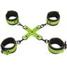 Shots America,Ouch Ouch! Glow in the Dark Hand and Ankle Cuffs with Hogtie