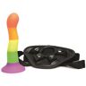 XR Brands,Strap U Proud Rainbow Silicone Dildo With Harness