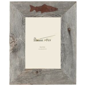 The Horse Fly Fish 1-Image Barnwood Picture Frame -  4" x 6" Portrait
