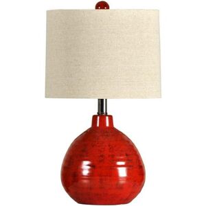 StyleCraft Ceramic Accent Table Lamp -RED