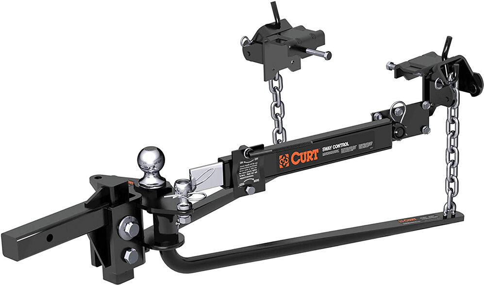 Curt MV Round Bar Weight Distribution Hitch with Sway Control, 10,000 lbs, 2" Shank, 2-5/16" Ball