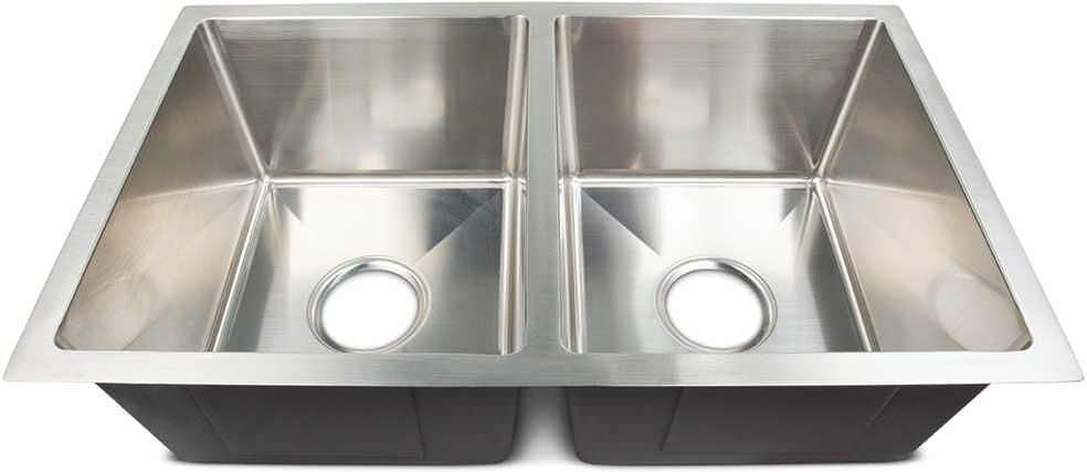 Lippert Double Square Kitchen Sink, 27" x 16" x 7", Stainless Steel