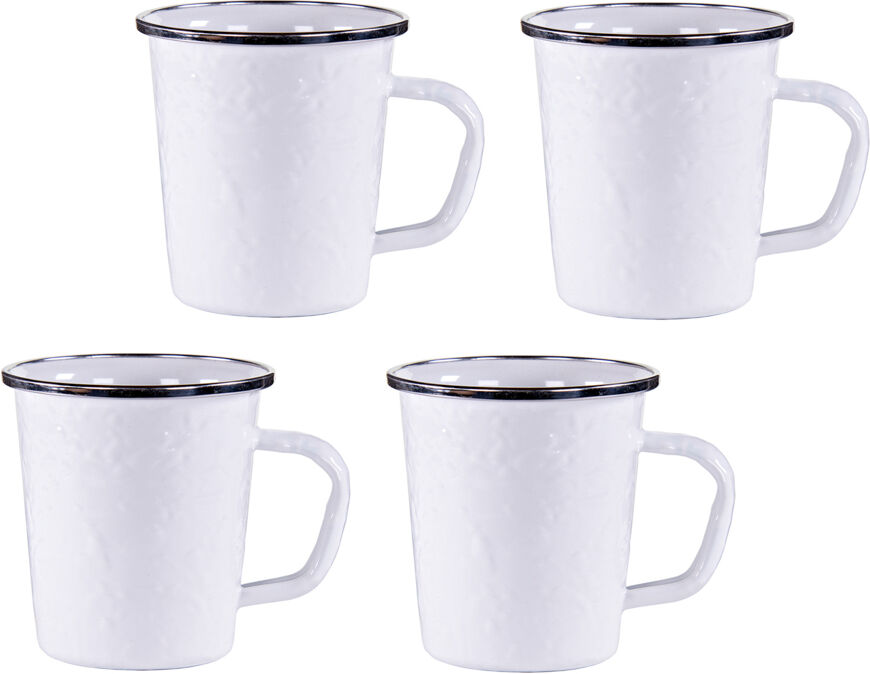 Photos - Mug / Cup Golden Rabbit Enamelware 16oz Latte Mugs , Solid White ww66s4(Set of 3)