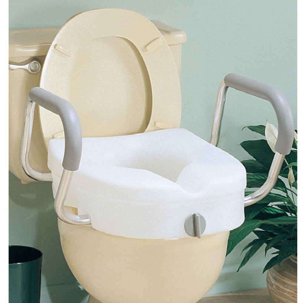 Carex Health Brands EZ Lock Raised Toilet Seat with Arms