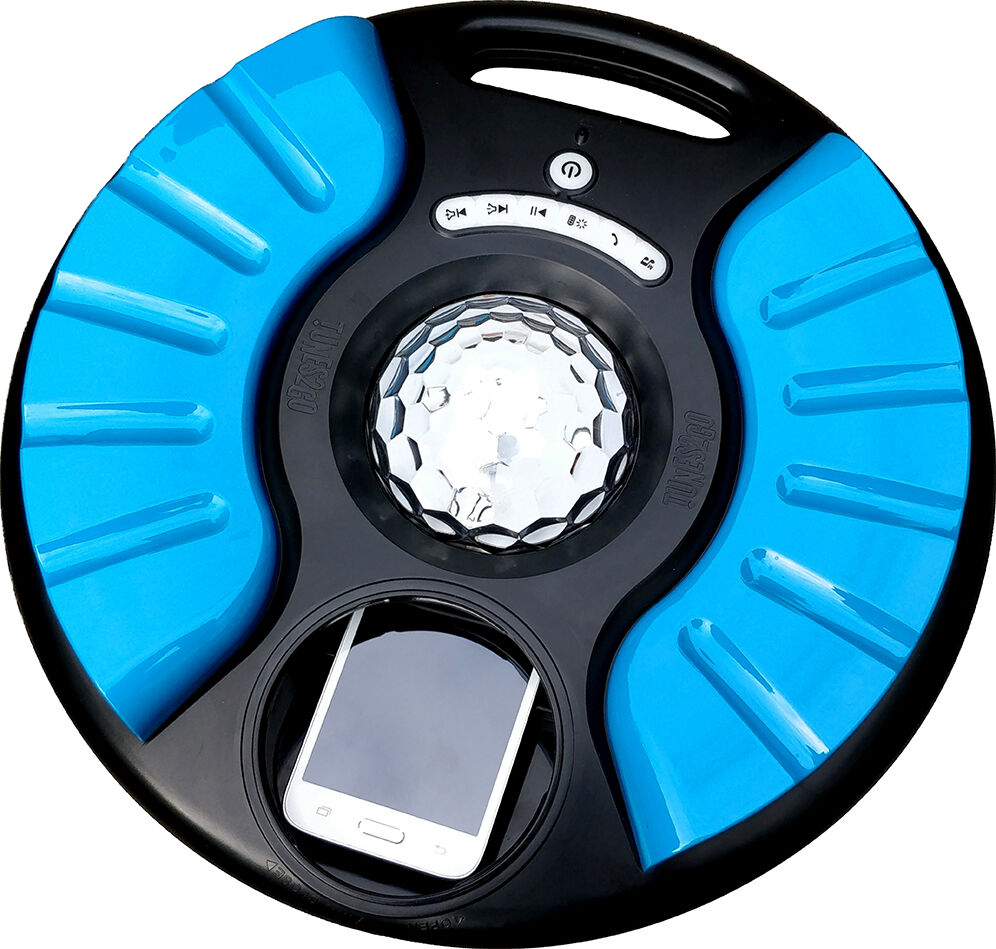 TUNES2GO Saturn ® Waterproof Bluetooth Pool/SPA Speaker with Party Lighting - Blue