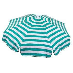 Heininger Italian 6 ft Patio Umbrella Acrylic Stripes Jade Green and White