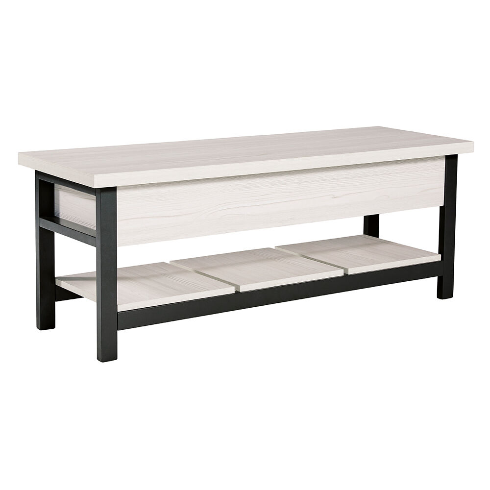 Photos - Other Furniture Ashley Furniture Rhyson Storage Bench in White a3000312 