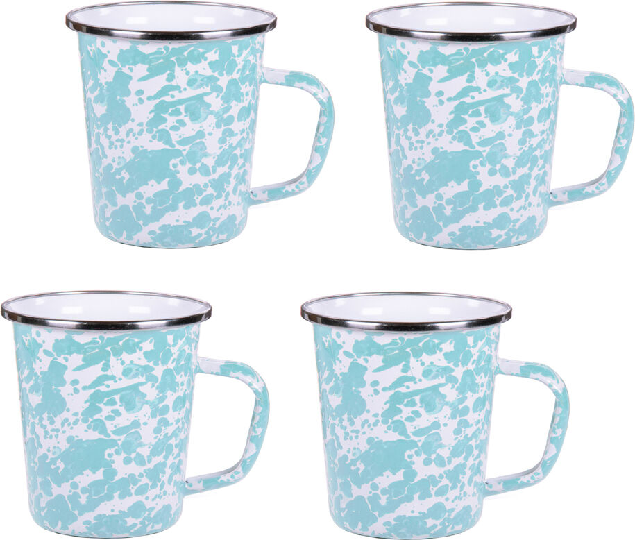 Photos - Mug / Cup Golden Rabbit Enamelware 16oz Latte Mugs , Sea Glass in Turquois(Set of 3)