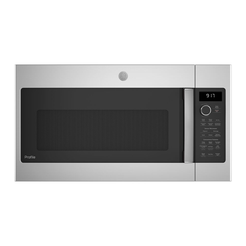 GE Appliances GE Profile 1.7 cu. ft. Convection Over-the-Range Microwave Oven with Air Fry, Stainless Steel in Charcoal