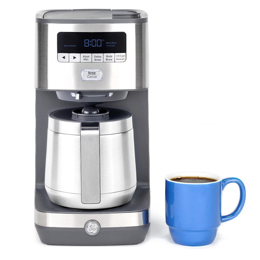 GE Appliances GE 10-Cup Drip Coffee Maker with Single Serve in Charcoal