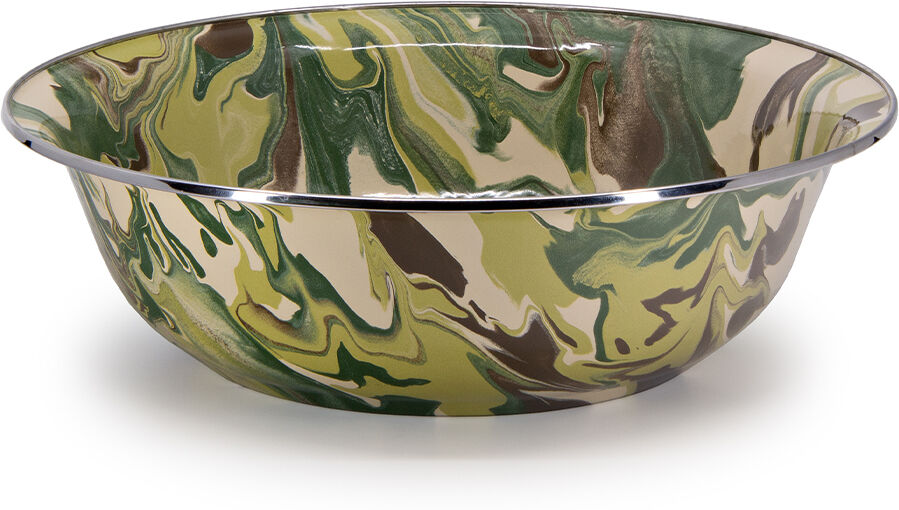 Golden Rabbit Enamelware 4-Quart Camouflage Serving Bowl