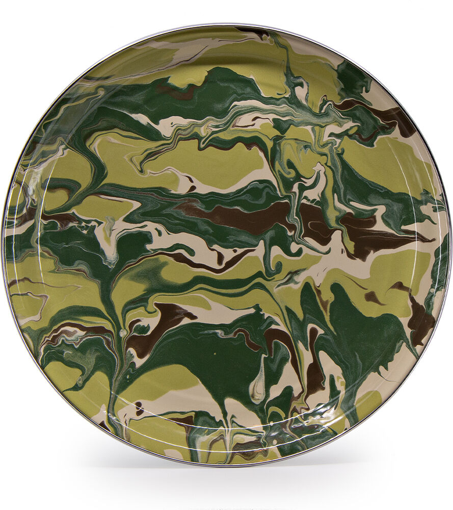 Golden Rabbit Enamelware Camouflage Medium Tray