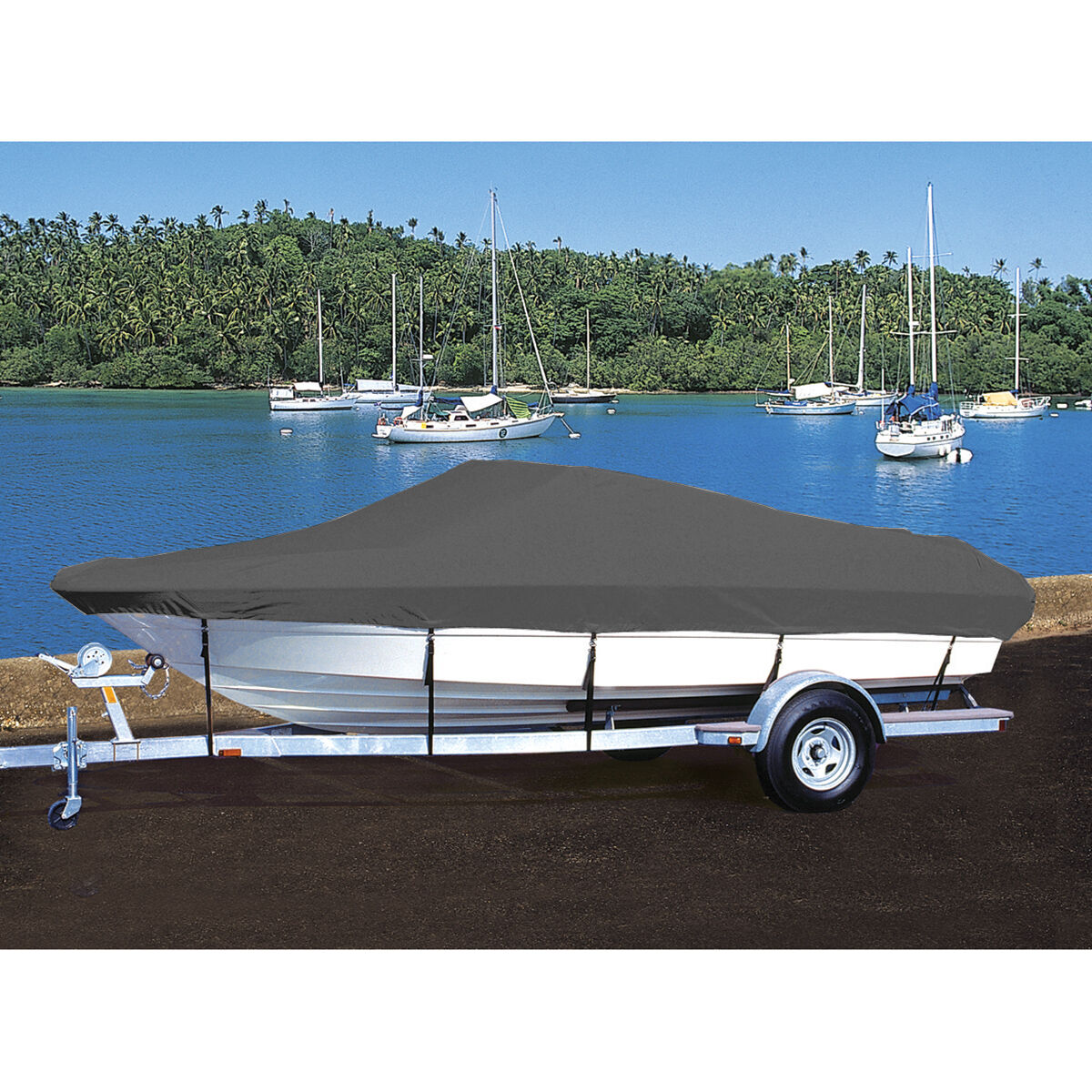 Taylor Made Trailerite Hot Shot Cover for 02-10 Whaler 180 Ventura Boat Cover in Grey Polyester