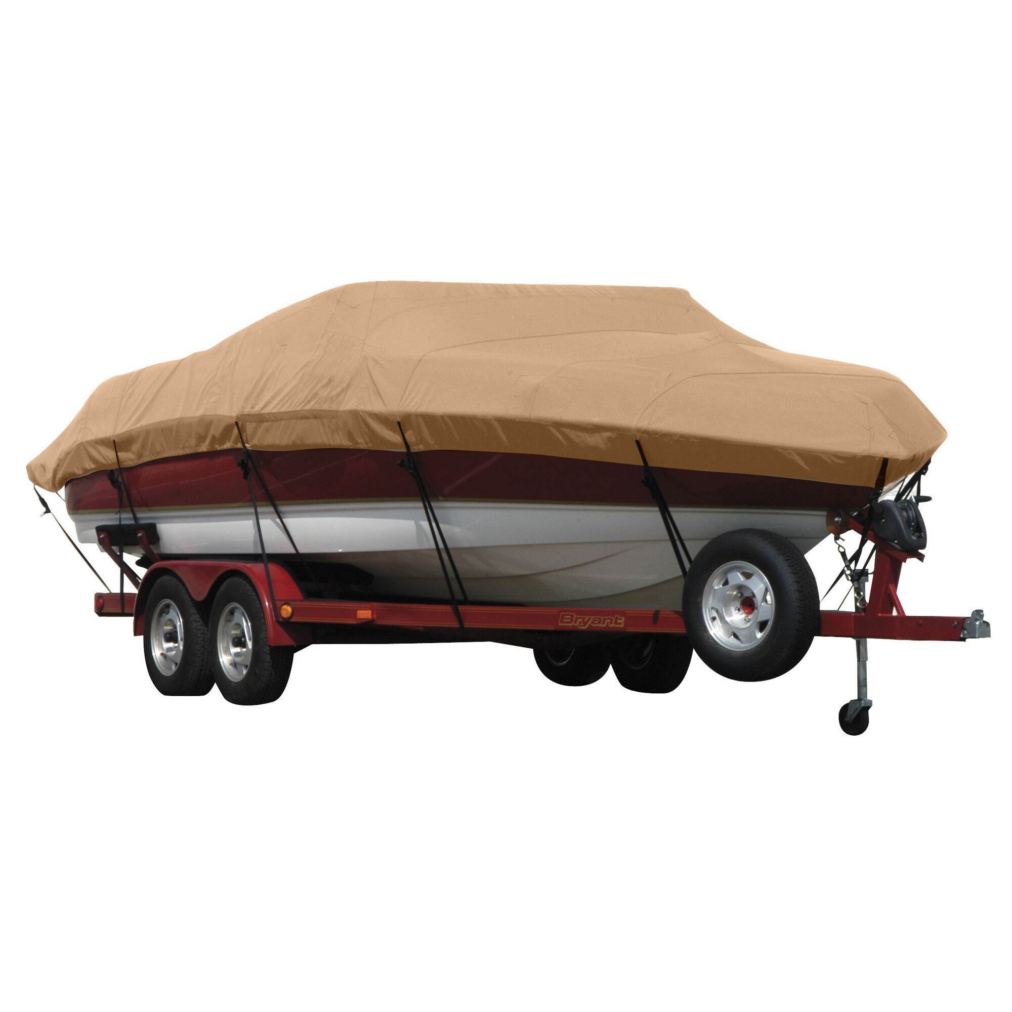 Covermate Exact Fit Sunbrella Boat Cover for Cobalt 303 303 Cruiser w/ Arch Cutouts Doesn't Cover Extended Swim Platform w/ Spot Light I/O. Beige