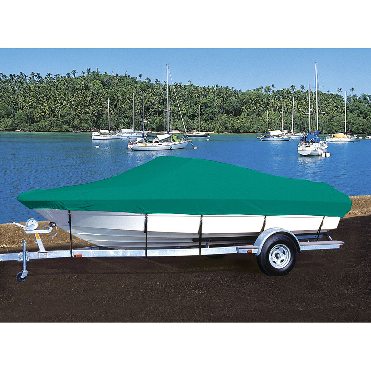 Taylor Made Trailerite Hot Shot Cover for 97-99 Larson 206 LXI Bow Rider I/O Boat Cover in Teal Polyester