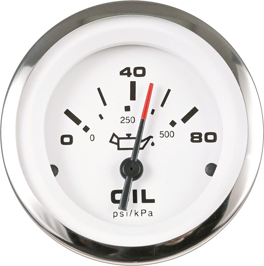 Sierra Lido 2" Oil Pressure Gauge, 0-80 PSI in Red