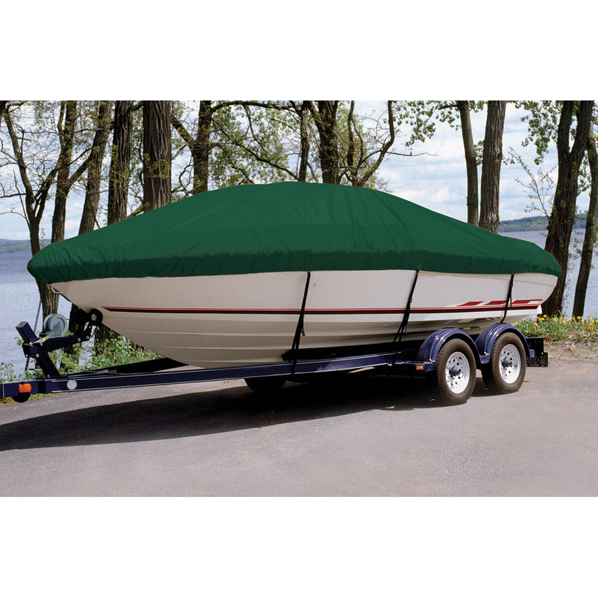Taylor Made Trailerite Ultima Cover for 96-04 Ski Centurion Elite Bow Rider/V-Dr Boat Cover in Green Polyester