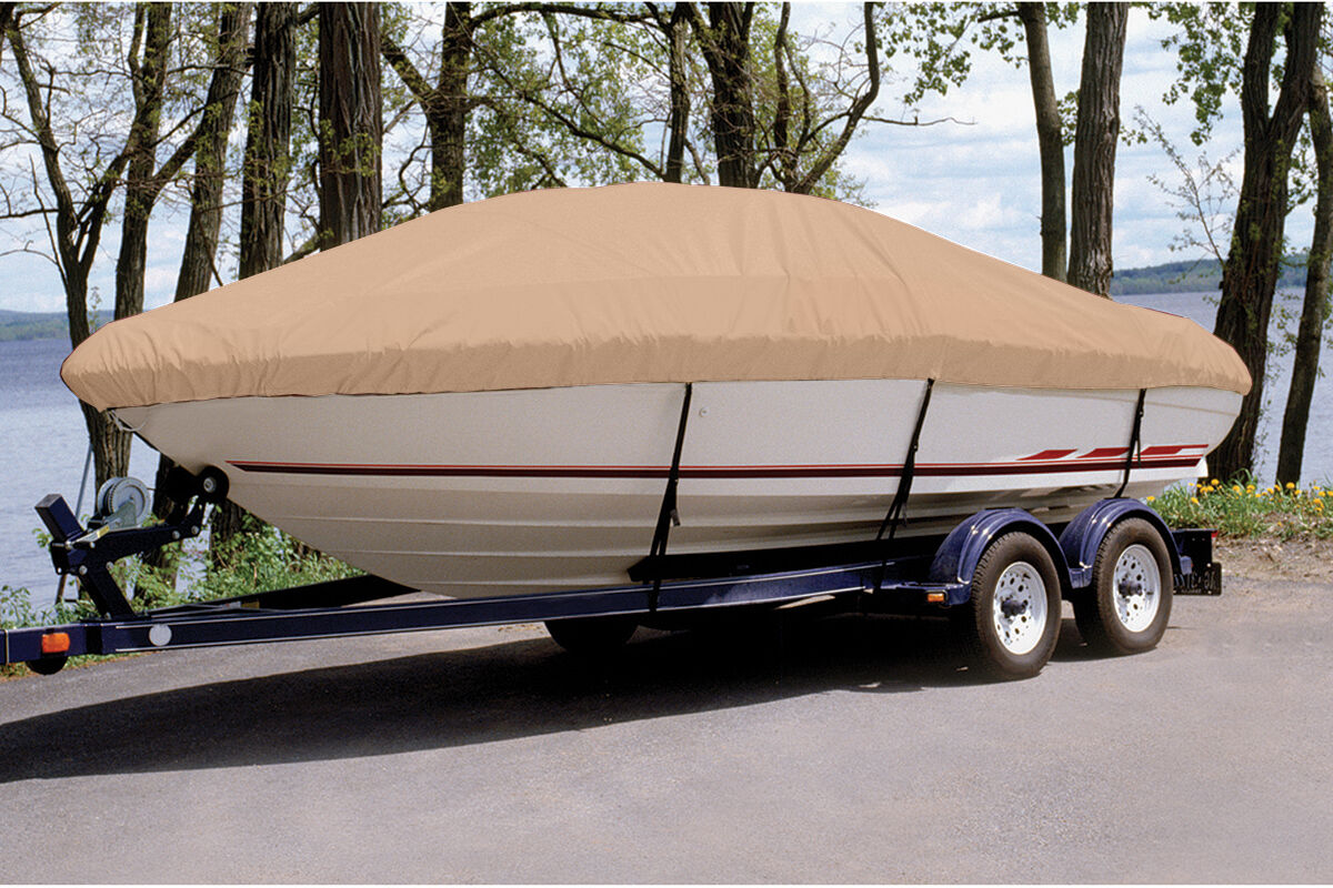 Taylor Made Trailerite Ultima Cover for 09-12 Lund 1625 Rebel XL SS PTM O/B Boat Cover in Sand Polyester