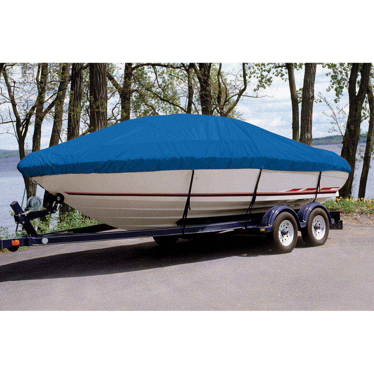 Taylor Made Trailerite Ultima Cover for 98-01 Klamath 15 Stinger/ADV/SS/R/Hood Boat Cover in Blue Polyester