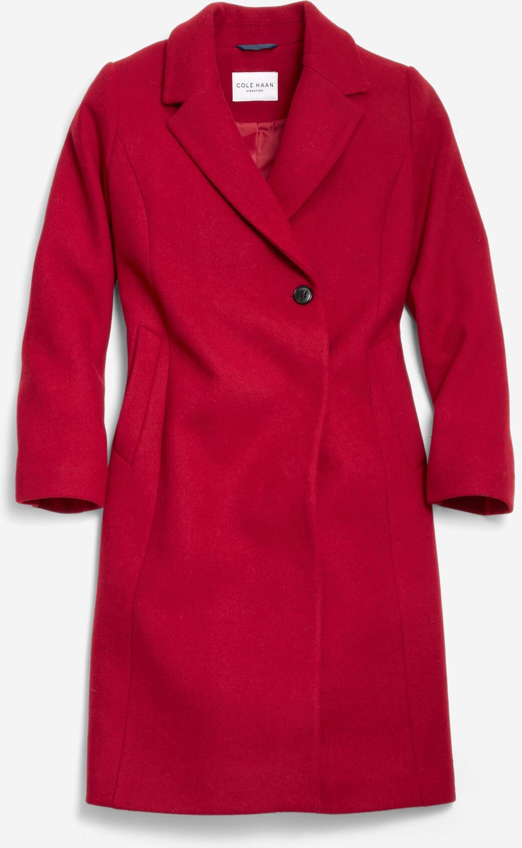 Cole Haan Slick Wool Asymmetric Coat - Red - Size: 4