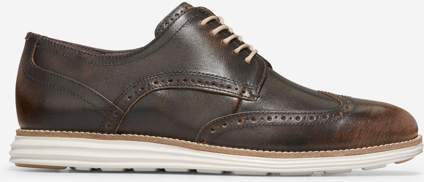 Cole Haan Men's ØriginalGrand Wingtip Oxford - Natural Tan-Silver Birch - Size: 10