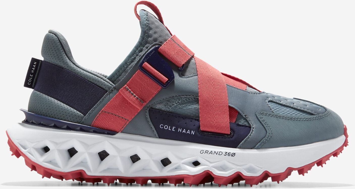 Cole Haan Men's 5.ZERØGRAND Monk Strap Running Shoe - Storm Gray-Mineral Red-Optic White - Size: 13