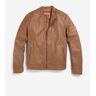 Cole Haan Leather Racer Jacket - Camel - Size: S