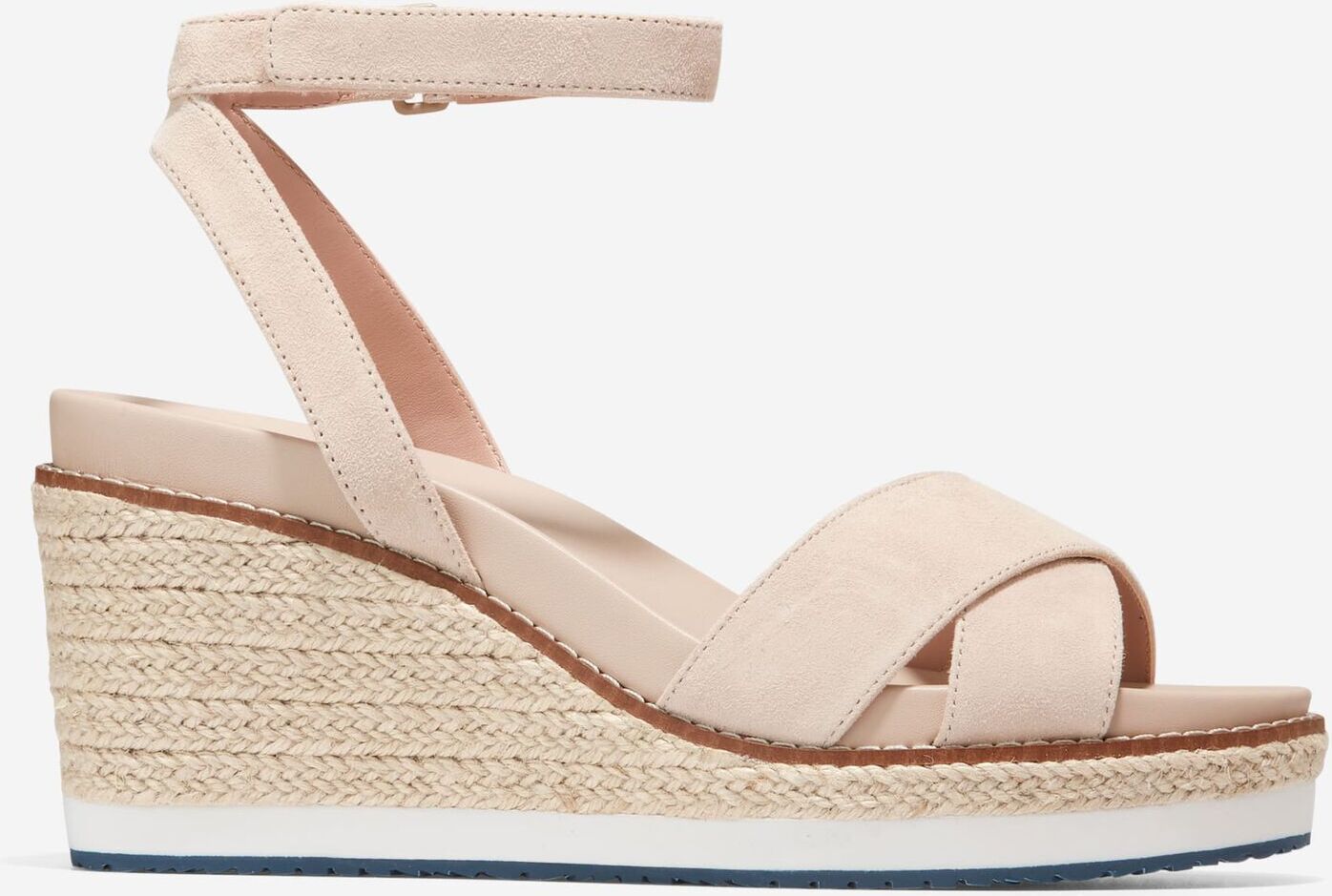 Cole Haan Women's Cloudfeel Espadrille Wedge Sandal - Sesame Suede - Size: 6