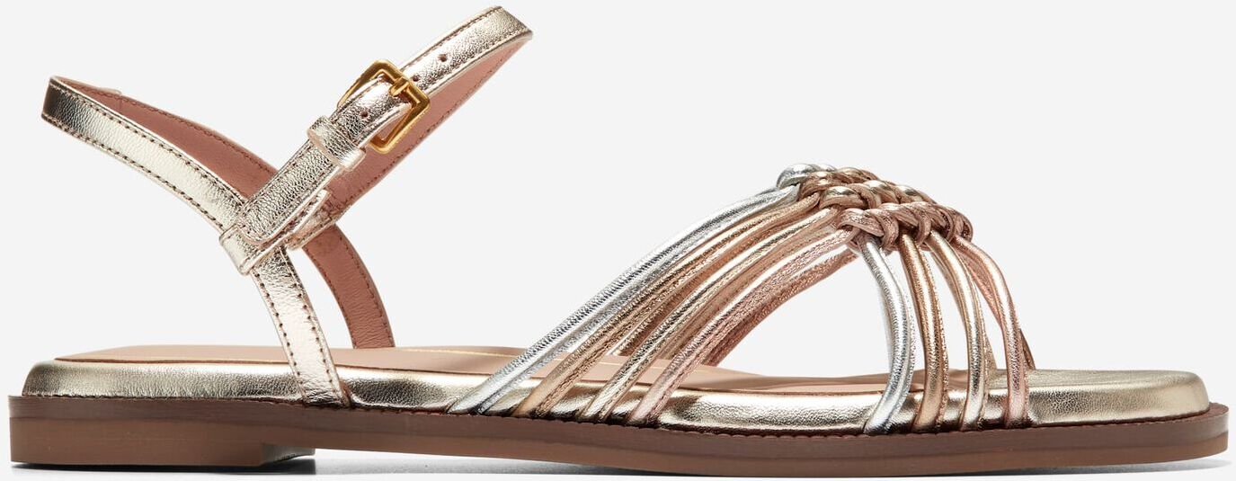 Cole Haan Jitney Knot Sandal - Soft Gold-Silver-Rose Gold - Size: 10