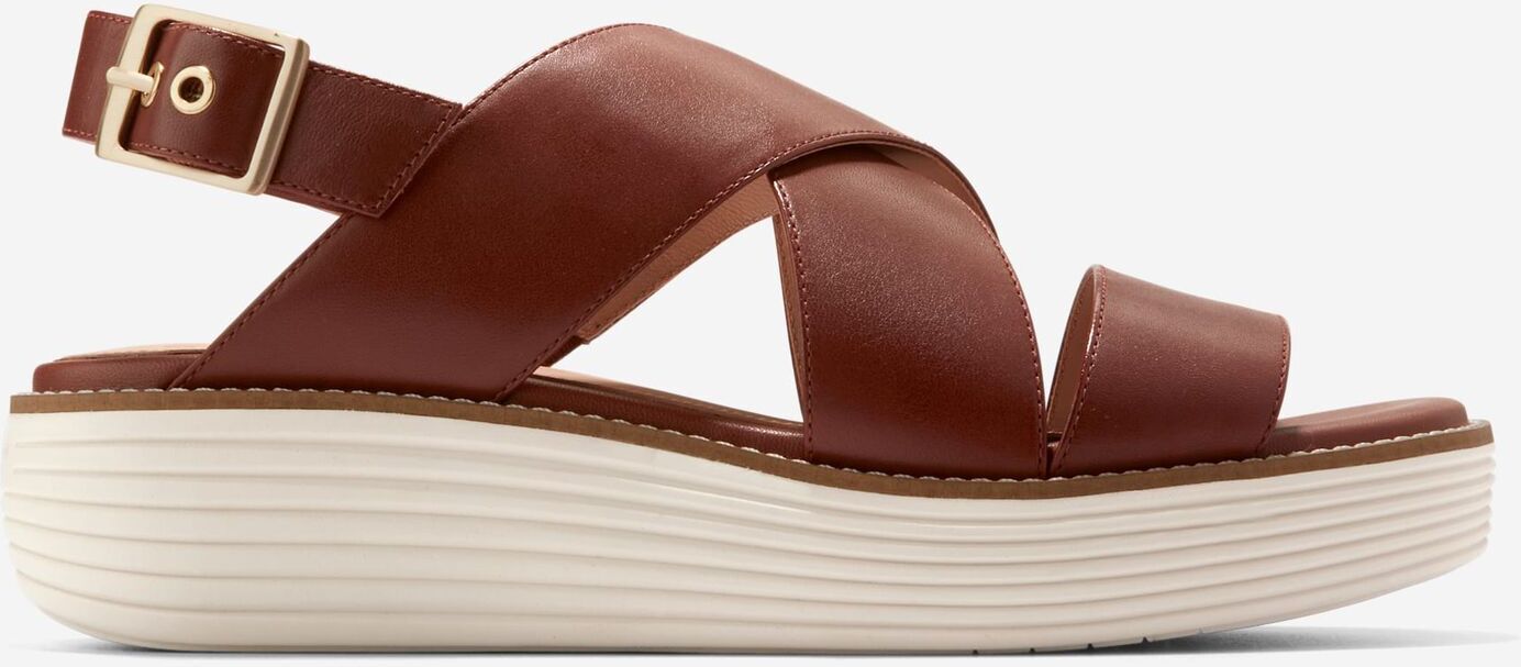 Cole Haan ØriginalGrand Platform Sandal - Dark Cuoio Brown-Ivory - Size: 8.5